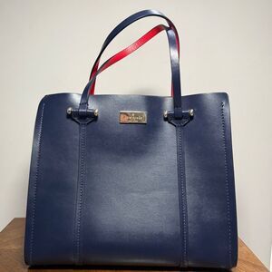 Kate Spade Navy Blue Leather Small Arbour Hill Elodie Tote Like New